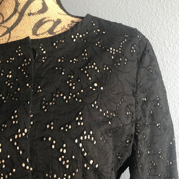 LOFT Jackets & Blazers - Ann Taylor Loft Eyelet Blazer Black Size 8